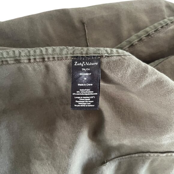 Zadig & Voltaire Military Button Up Military Vest Green Medium - Picture 4 of 5